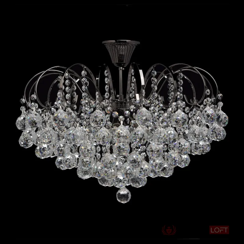 Подвесная люстра MW-Light Жемчуг 9 232016608 Цвет арматуры никель Цвет плафонов прозрачный от ImperiumLoft