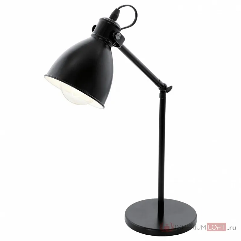 Настольная лампа офисная Eglo Priddy 49469 Цвет арматуры черный Цвет плафонов черный от ImperiumLoft