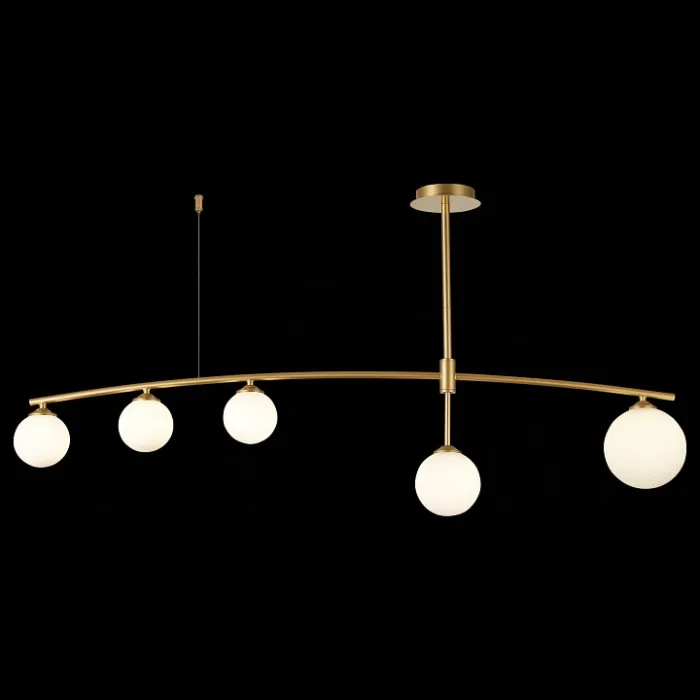 Светильник на штанге ST-Luce Sembrare SL1208.302.05 Цвет плафонов белый Цвет арматуры золото от ImperiumLoft