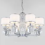 Подвесная люстра Eurosvet Zaffiro 10099/8 хром/прозрачный хрусталь Strotskis (новый абажур) от ImperiumLoft