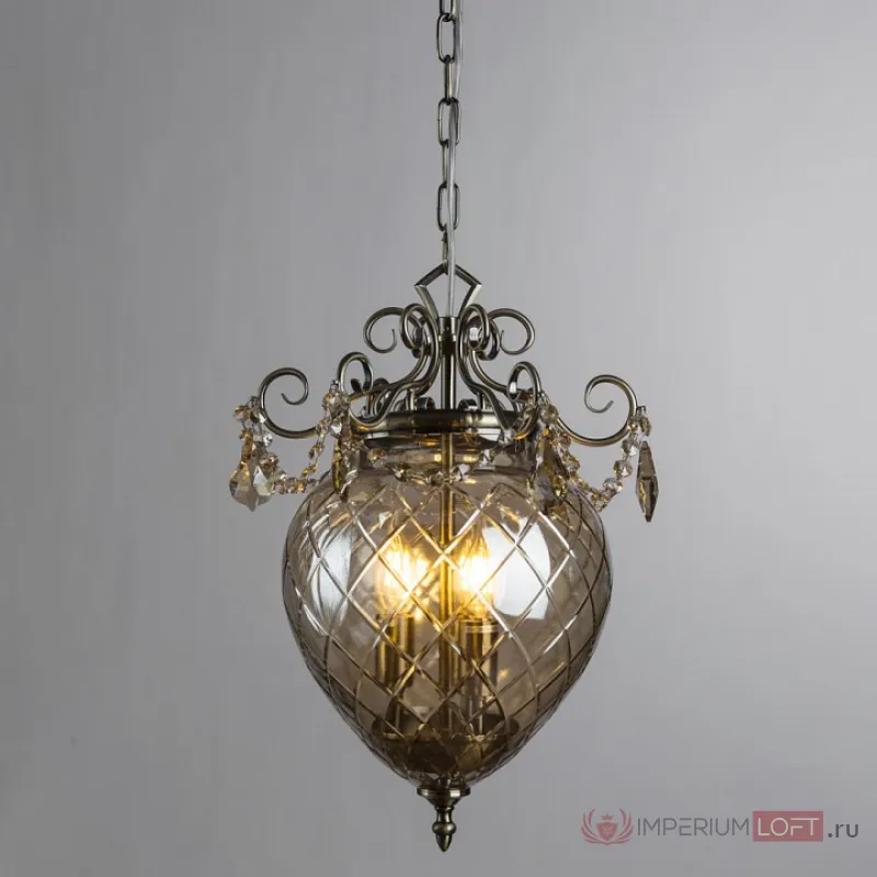 Подвесной светильник Divinare Reggia 1150/02 SP-3 Цвет арматуры бронза Цвет плафонов коричневый от ImperiumLoft