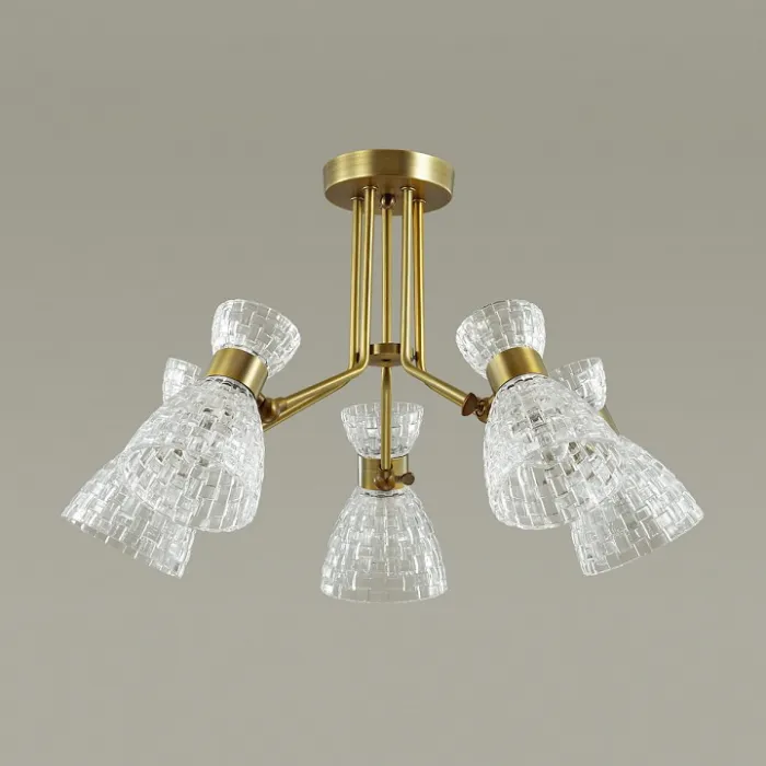 Люстра на штанге Lumion Jackie 3704/5C Цвет арматуры бронза Цвет плафонов прозрачный от ImperiumLoft