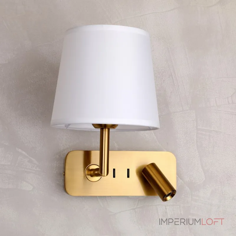 Бра с подсветкой Favourite Bingo 2843-1W Цвет арматуры латунь Цвет плафонов кремовый от ImperiumLoft Бра с подсветкой Favourite Bingo 2843-1W Цвет арматуры латунь Цвет плафонов кремовый от ImperiumLoft