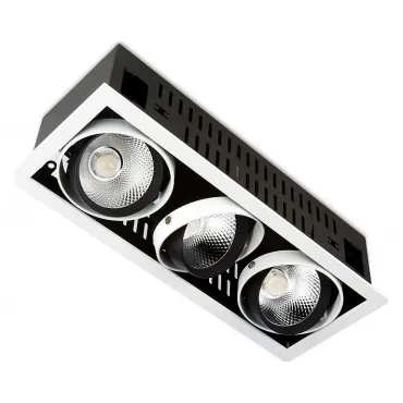 Встраиваемый светильник Ambrella Classic T81 T813 BK/CH 3*12W 4200K Цвет арматуры черно-белый Цвет плафонов никель от ImperiumLoft