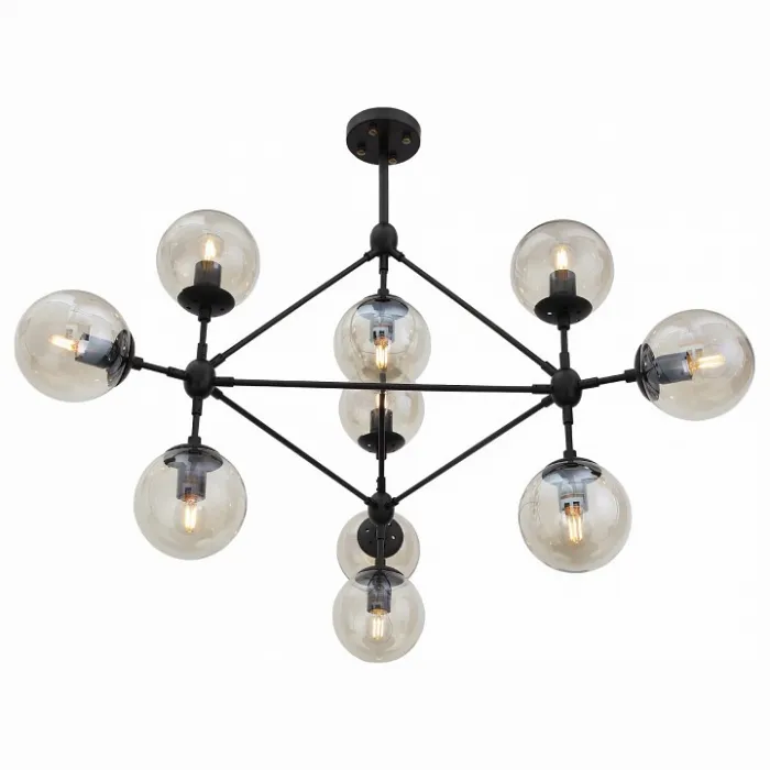 Люстра на штанге ST-Luce Stampo SL549.403.10 Цвет плафонов серый Цвет арматуры черный от ImperiumLoft