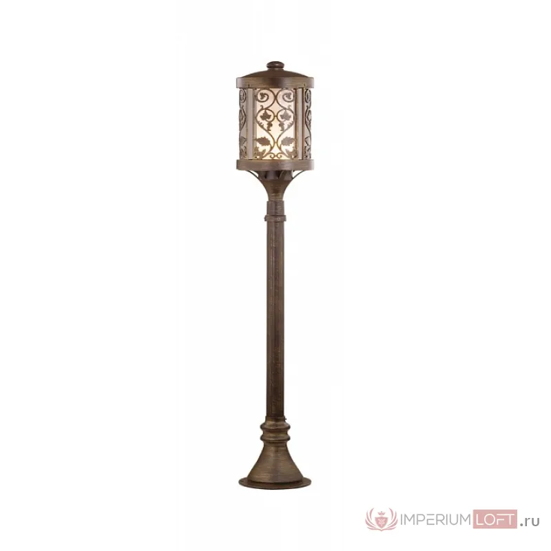 Наземный высокий светильник Odeon Light Kordi 2286/1A Цвет арматуры коричневый Цвет плафонов белый от ImperiumLoft