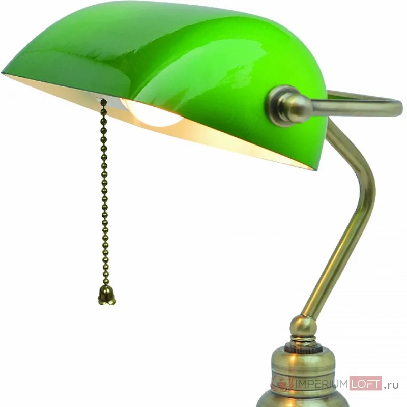 Настольная лампа офисная Arte Lamp Banker A2492LT-1AB Цвет арматуры бронза Цвет плафонов зеленый от ImperiumLoft