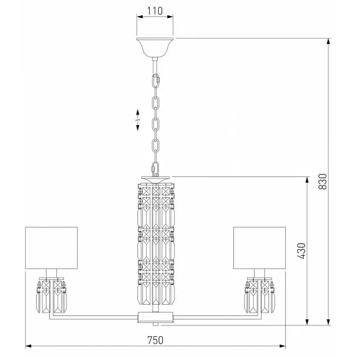 Подвесная люстра Eurosvet Zaffiro 10099/8 хром/прозрачный хрусталь Strotskis (новый абажур) от ImperiumLoft