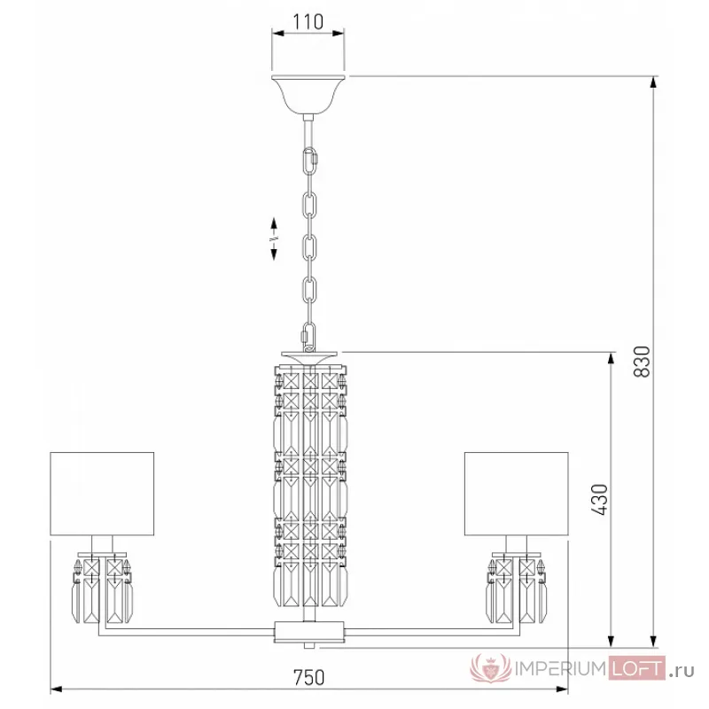 Подвесная люстра Eurosvet Zaffiro 10099/8 хром/прозрачный хрусталь Strotskis (новый абажур) от ImperiumLoft