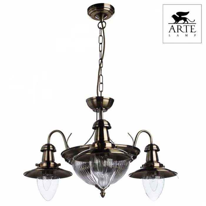 Подвесная люстра Arte Lamp Fisherman A5518LM-2-3AB Цвет арматуры бронза Цвет плафонов прозрачный от ImperiumLoft