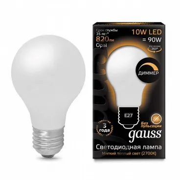 Лампа светодиодная Gauss 1022 E27 10Вт 2700K 102202110-D
