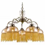 Подвесная люстра Arte Lamp Perlina A9560LM-5AB Цвет арматуры бронза Цвет плафонов янтарный от ImperiumLoft