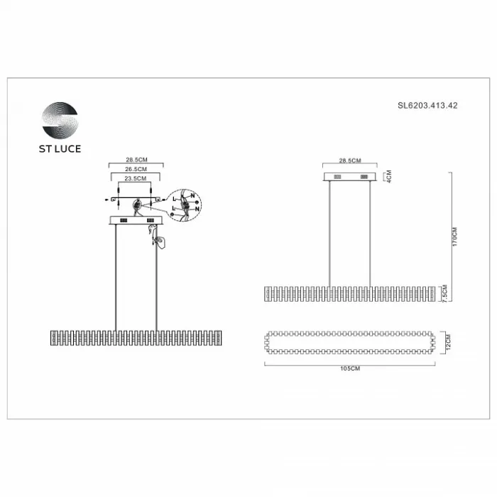 Подвесная люстра ST-Luce Estense SL6203.413.42 от ImperiumLoft