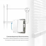 Выключатель проходной двухклавишный с самовозвратом без рамки Werkel белый матовый W1122401 от ImperiumLoft