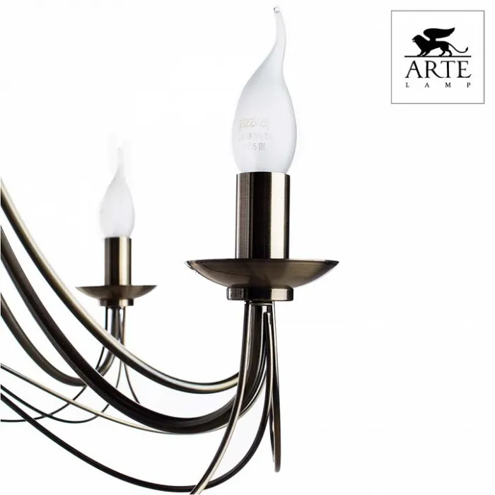 Подвесная люстра Arte Lamp Maypole A6300LM-8AB Цвет арматуры бронза Цвет плафонов белый от ImperiumLoft