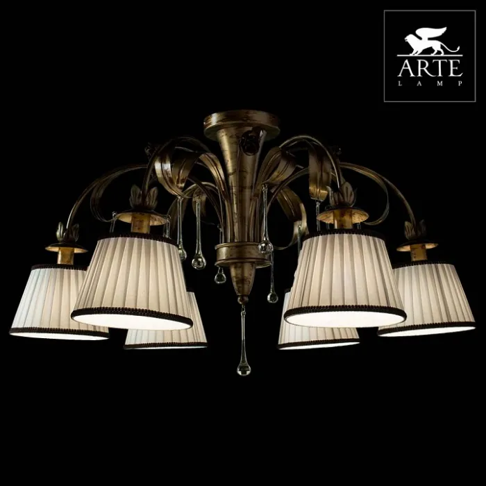 Люстра на штанге Arte Lamp Borgia A8100PL-6GA Цвет арматуры золото Цвет плафонов белый от ImperiumLoft