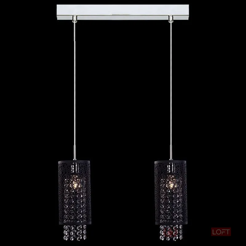 Подвесной светильник Eurosvet 1180 1180/2 хром Цвет арматуры хром Цвет плафонов черный от ImperiumLoft