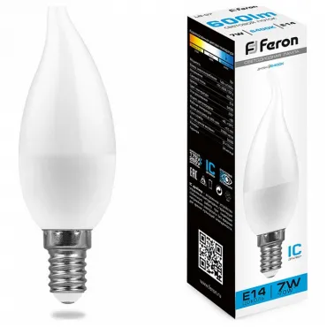 Лампа светодиодная Feron Lb 570 E14 9Вт 6400K 38136