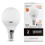 Лампа светодиодная Gauss LED Elementary E14 12Вт 3000K 53112 Цвет арматуры белый Цвет плафонов белый