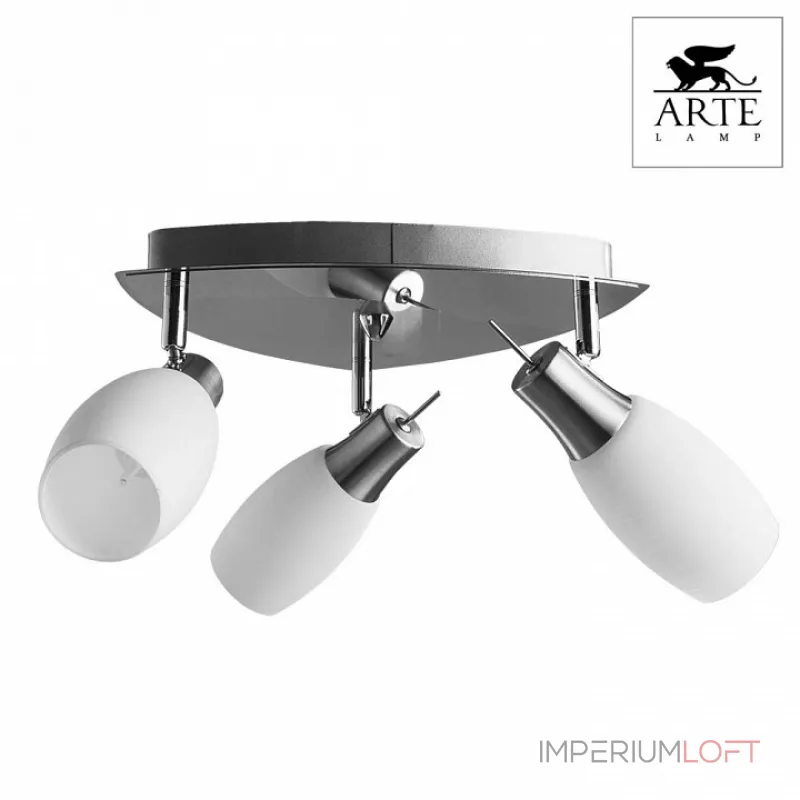 Спот Arte Lamp Volare A4590PL-3SS Цвет арматуры хром Цвет плафонов белый от ImperiumLoft