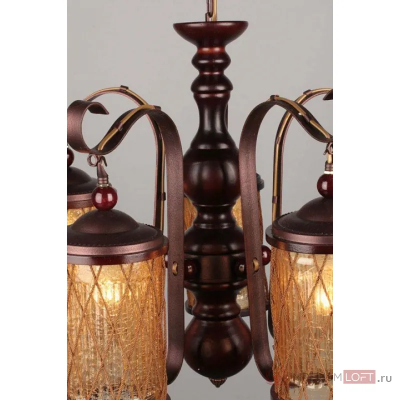 Подвесная люстра Omnilux Monchique OML-58407-05 Цвет арматуры коричневый Цвет плафонов коричневый от ImperiumLoft