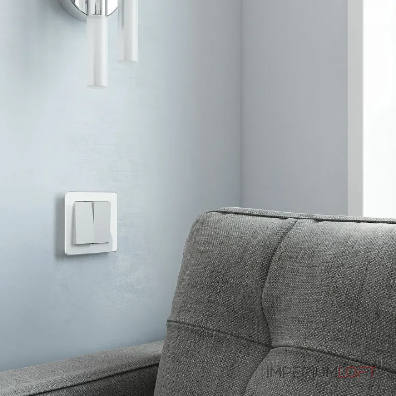 Выключатель проходной двухклавишный Werkel Белые матовые W1122061 от ImperiumLoft Выключатель проходной двухклавишный Werkel Белые матовые W1122061 от ImperiumLoft