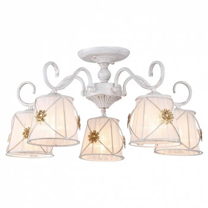 Люстра на штанге Arte Lamp Fortuna A5495PL-5WG Цвет арматуры золото Цвет плафонов белый от ImperiumLoft