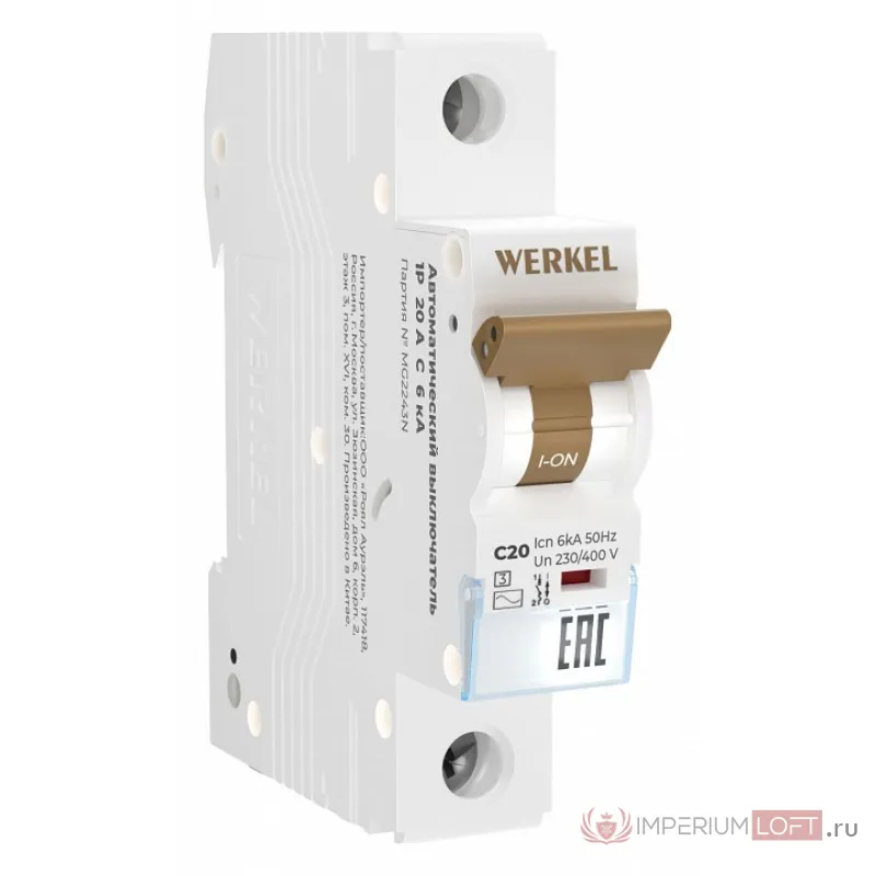 Автоматический выключатель 1P Werkel Автоматические выключатели W901P206 от ImperiumLoft