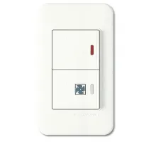 Выключатель двухклавишный Imex 70 Wide WH WSN 2636 WH Цвет арматуры белый