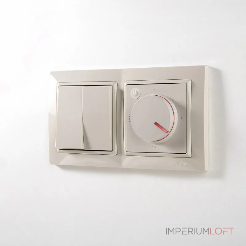 Выключатель двухклавишный без рамки Werkel Слоновая кость W1120003