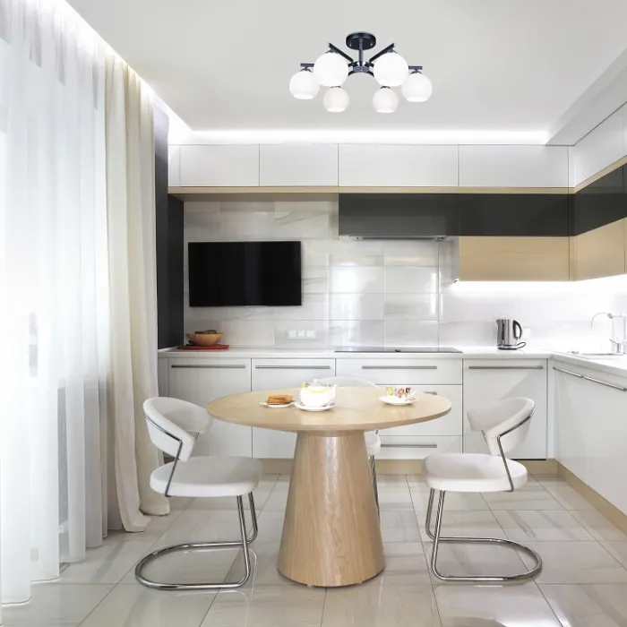 Люстра на штанге Eurosvet Blasco 30145/6 хром/венге от ImperiumLoft