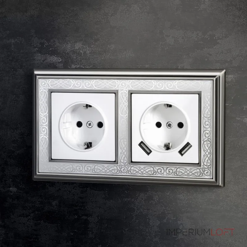 Розетка с заземлением, шторками и 2хUSB, без рамки Werkel белый W1171501 Розетка с заземлением, шторками и 2хUSB, без рамки Werkel белый W1171501