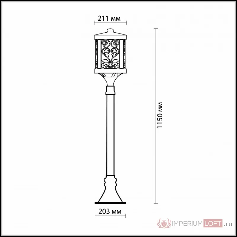 Наземный высокий светильник Odeon Light Kordi 2286/1A Цвет арматуры коричневый Цвет плафонов белый от ImperiumLoft