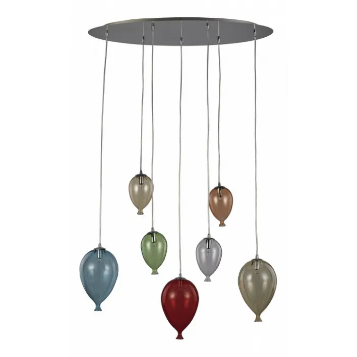 Подвесной светильник Ideal Lux Clown CLOWN SP7 COLOR Цвет арматуры серый Цвет плафонов разноцветный от ImperiumLoft
