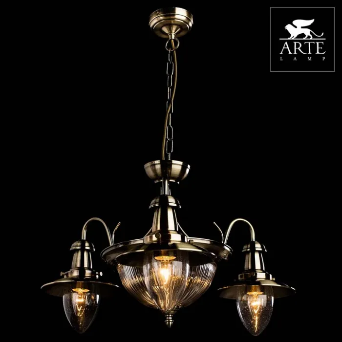 Подвесная люстра Arte Lamp Fisherman A5518LM-2-3AB Цвет арматуры бронза Цвет плафонов прозрачный от ImperiumLoft
