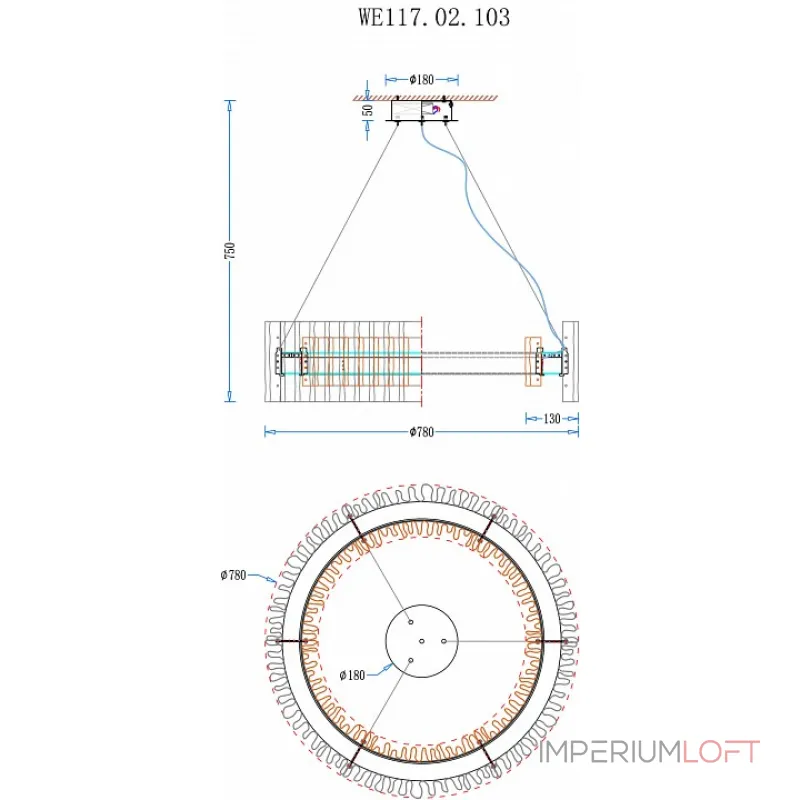Подвесной светильник Wertmark Patricia WE117.02.103
