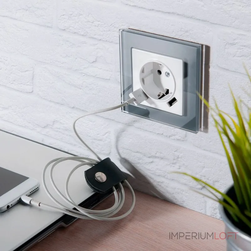 Розетка с заземлением, шторками и 2хUSB, без рамки Werkel белый W1171501 Розетка с заземлением, шторками и 2хUSB, без рамки Werkel белый W1171501