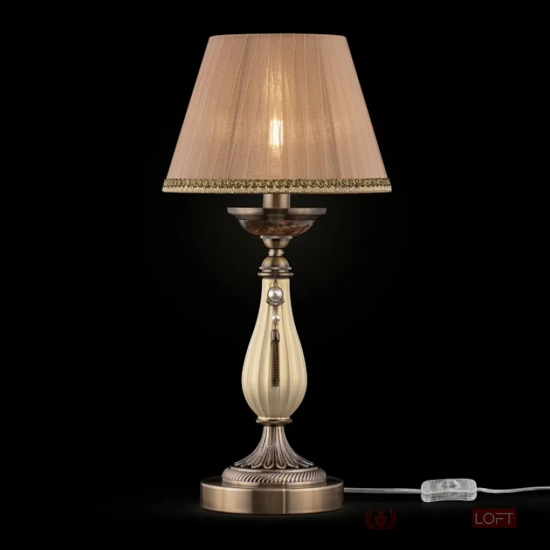 Настольная лампа декоративная Maytoni Demitas RC024-TL-01-R Цвет арматуры бронза Цвет плафонов кремовый от ImperiumLoft