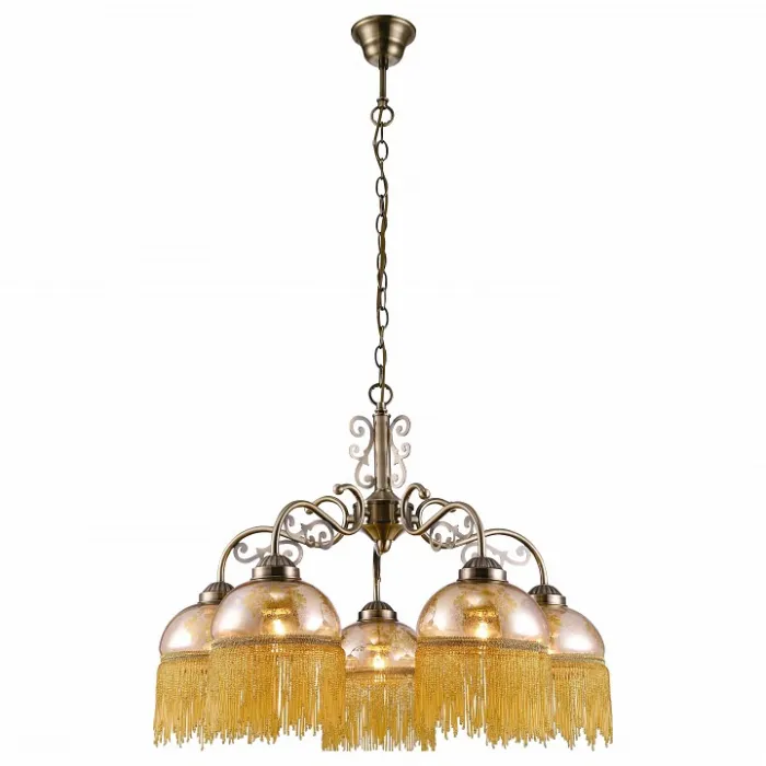 Подвесная люстра Arte Lamp Perlina A9560LM-5AB Цвет арматуры бронза Цвет плафонов янтарный от ImperiumLoft