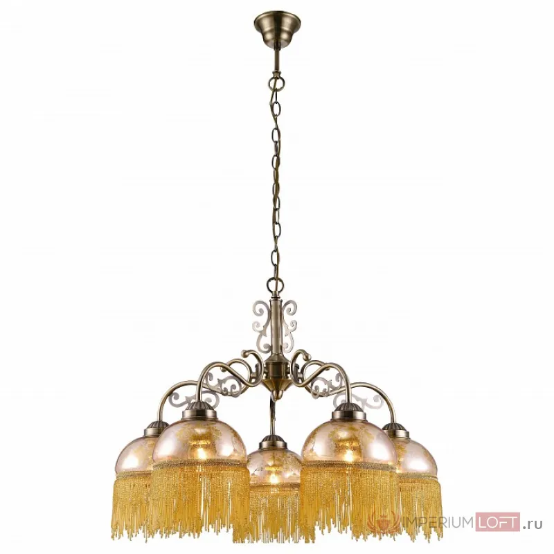 Подвесная люстра Arte Lamp Perlina A9560LM-5AB Цвет арматуры бронза Цвет плафонов янтарный от ImperiumLoft