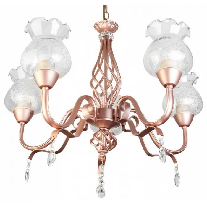 Подвесная люстра TopLight Kelli TL5680D-05PG Цвет арматуры золото Цвет плафонов прозрачный от ImperiumLoft