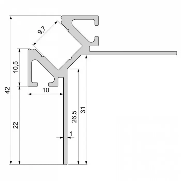 Профиль накладной  Deko-Light EV-02-08 975353 Цвет арматуры серебро от ImperiumLoft