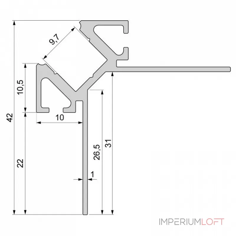 Профиль накладной  Deko-Light EV-02-08 975353 Цвет арматуры серебро
