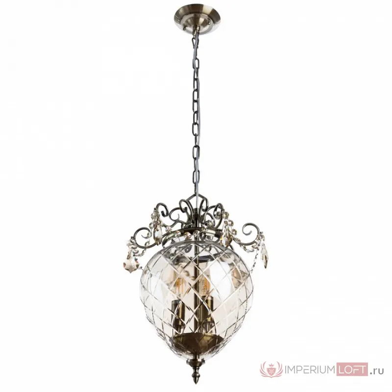 Подвесной светильник Divinare Reggia 1150/02 SP-3 Цвет арматуры бронза Цвет плафонов коричневый от ImperiumLoft