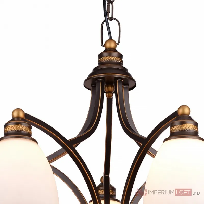 Подвесная люстра Arte Lamp Bonito A9518LM-5BA Цвет арматуры черный Цвет плафонов белый от ImperiumLoft