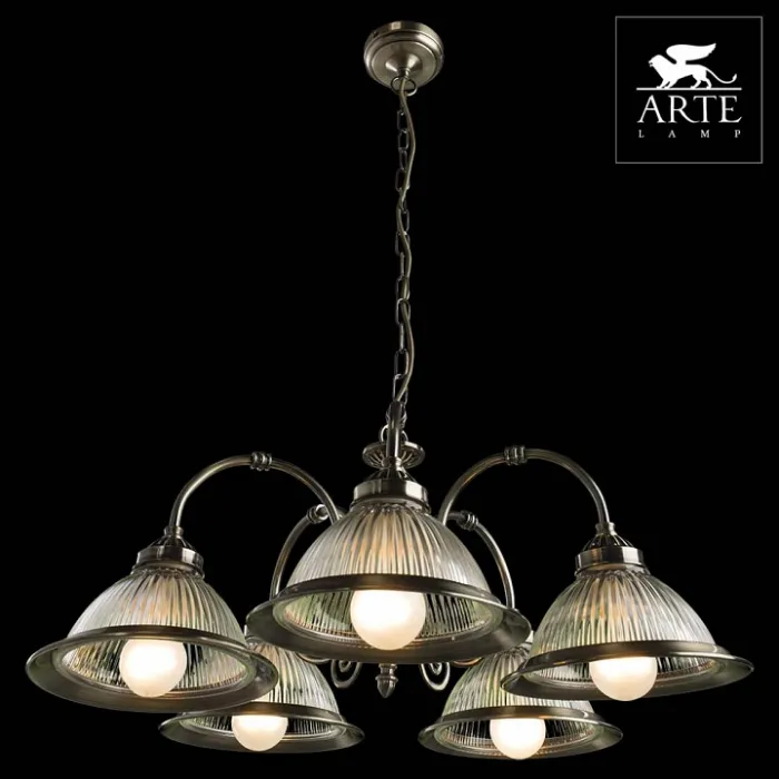 Подвесная люстра Arte Lamp American Diner A9366LM-5AB Цвет арматуры бронза Цвет плафонов прозрачный от ImperiumLoft