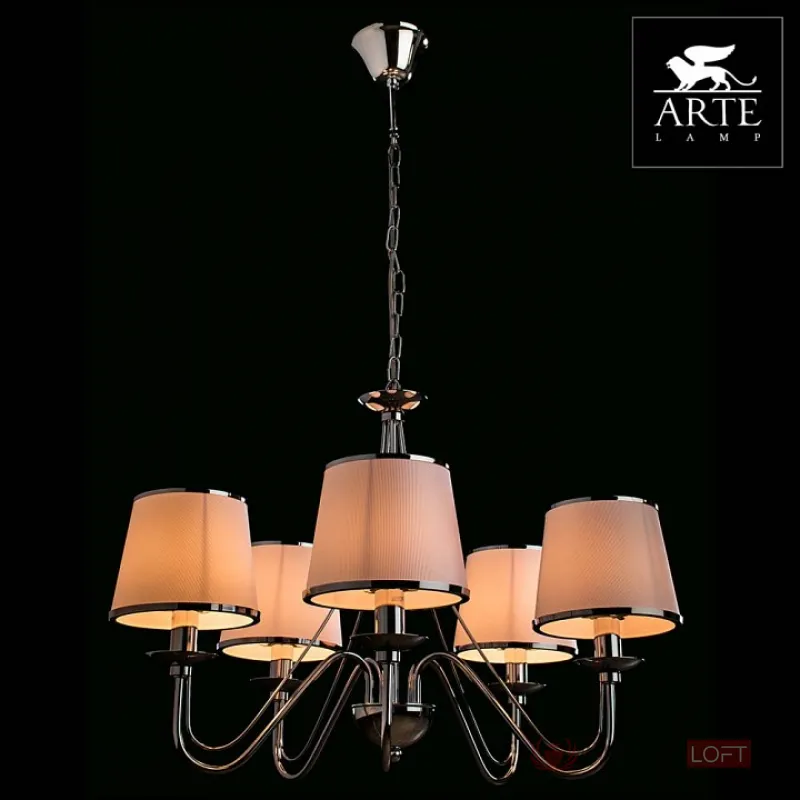 Подвесная люстра Arte Lamp Aurora A1150LM-5CC Цвет арматуры хром Цвет плафонов хром от ImperiumLoft