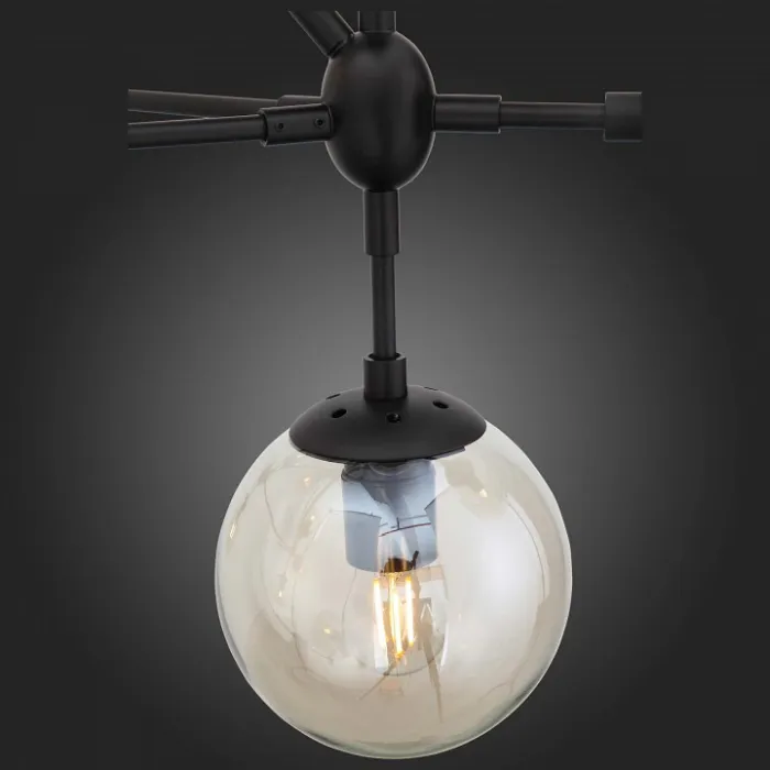 Люстра на штанге ST-Luce Stampo SL549.403.10 Цвет плафонов серый Цвет арматуры черный от ImperiumLoft