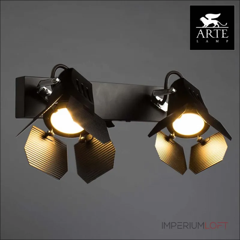 Спот Arte Lamp Cinema A3092AP-2BK Цвет арматуры хром Цвет плафонов черный от ImperiumLoft Спот Arte Lamp Cinema A3092AP-2BK Цвет арматуры хром Цвет плафонов черный от ImperiumLoft