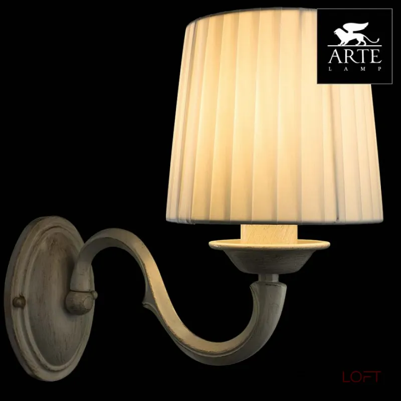 Бра Arte Lamp Alba A9395AP-1WG Цвет арматуры золото Цвет плафонов белый Бра Arte Lamp Alba A9395AP-1WG Цвет арматуры золото Цвет плафонов белый